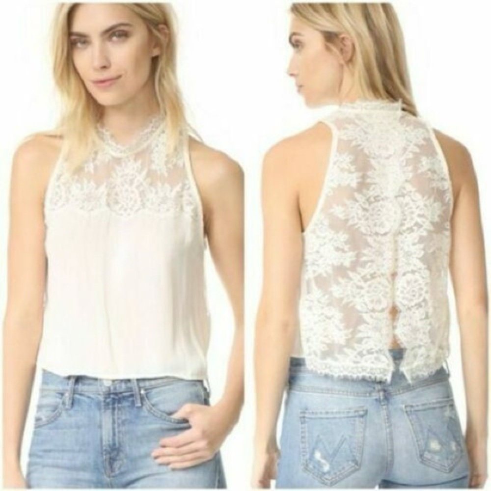 Free People 'Tied To You' Open Back Lace Top